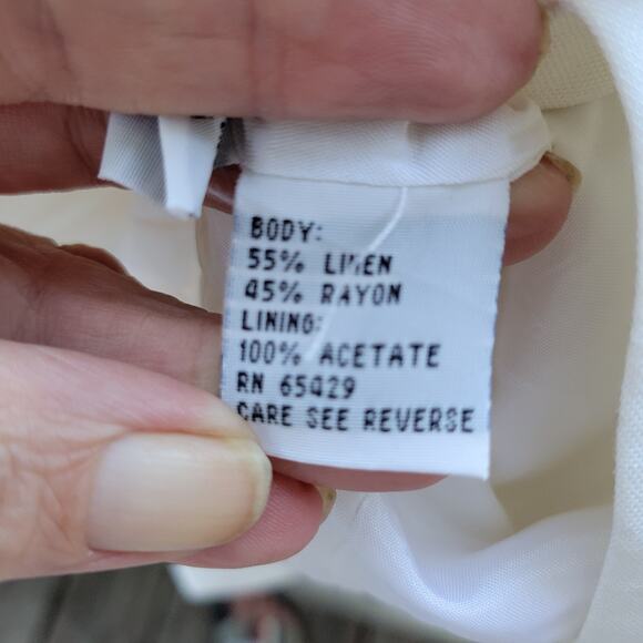 Donna Vinci Women’s Blazer Size 20 White Nautical Embroidered Linen Blend... - Picture 4 of 14